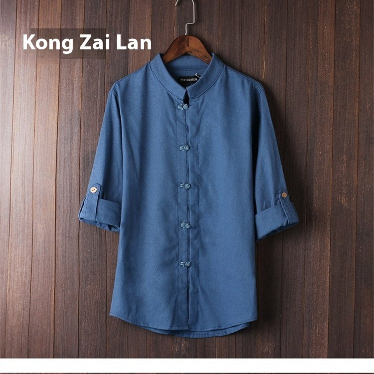 Men's Linen Vintage Plus Size Shirt