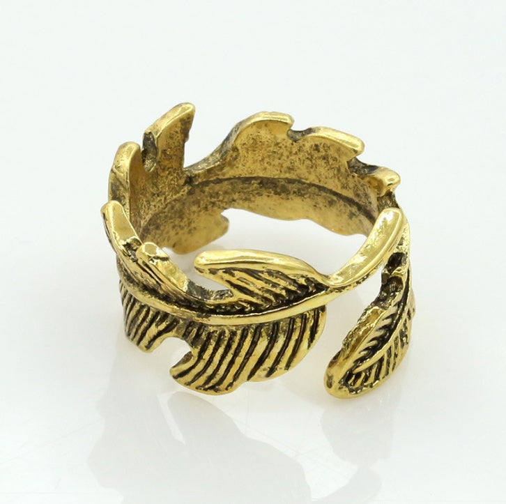 Woman Jewelry Fashion Simple Design Leaf Ring