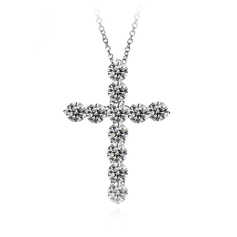 Fashion Jewelry Cross Necklace Zircon Finely Inlaid Pendant