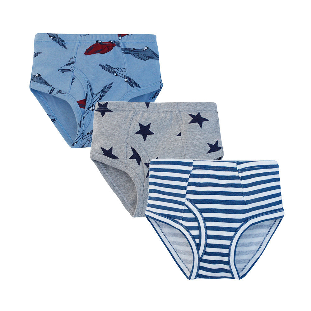 Boys' Underwear Threaded Cotton Dinosaur Cartoon Shorts For Small And Medium-sized Children's Briefs