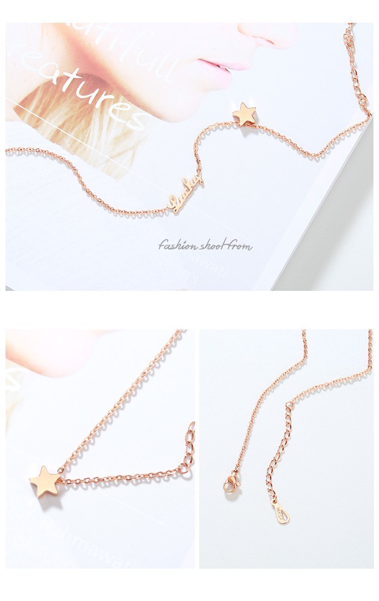 Rose Gold Color Anklet Lucky Star Chain for Woman Jewelry