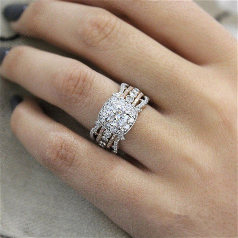 Modyle High Quality Rose Gold Silver Ring for Woman