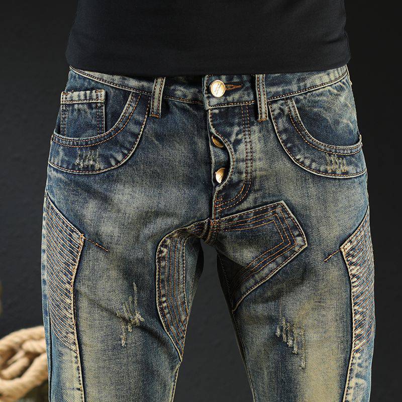 Men's Fashion Japanese Style Retro Nostalgic Motorcycle Jeans