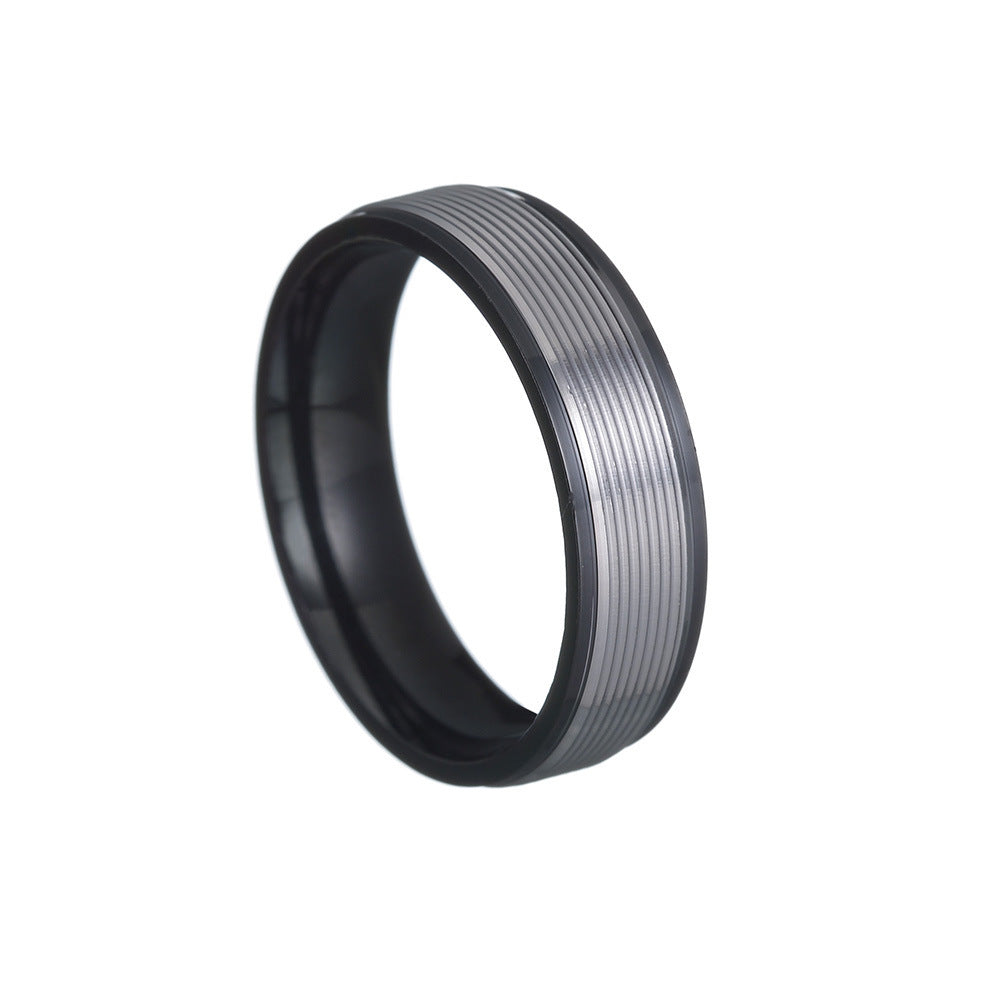 6mm Multicolor Threaded Titanium Steel Ring For Men