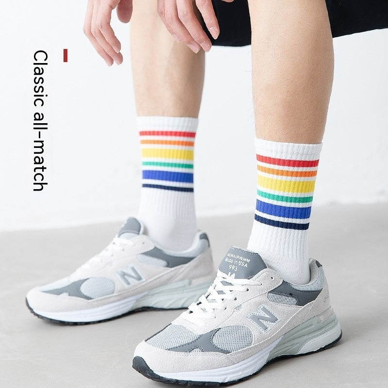 Trendy Pure Cotton Mid-calf Length Socks