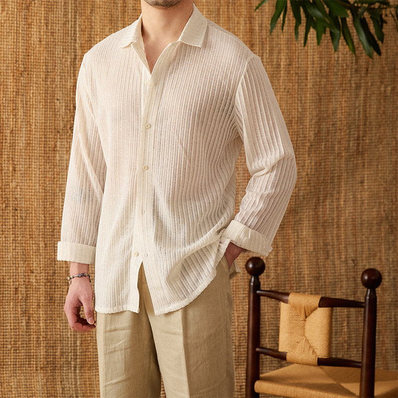 Men's Cotton Personal Leisure Long-sleeved Shirt