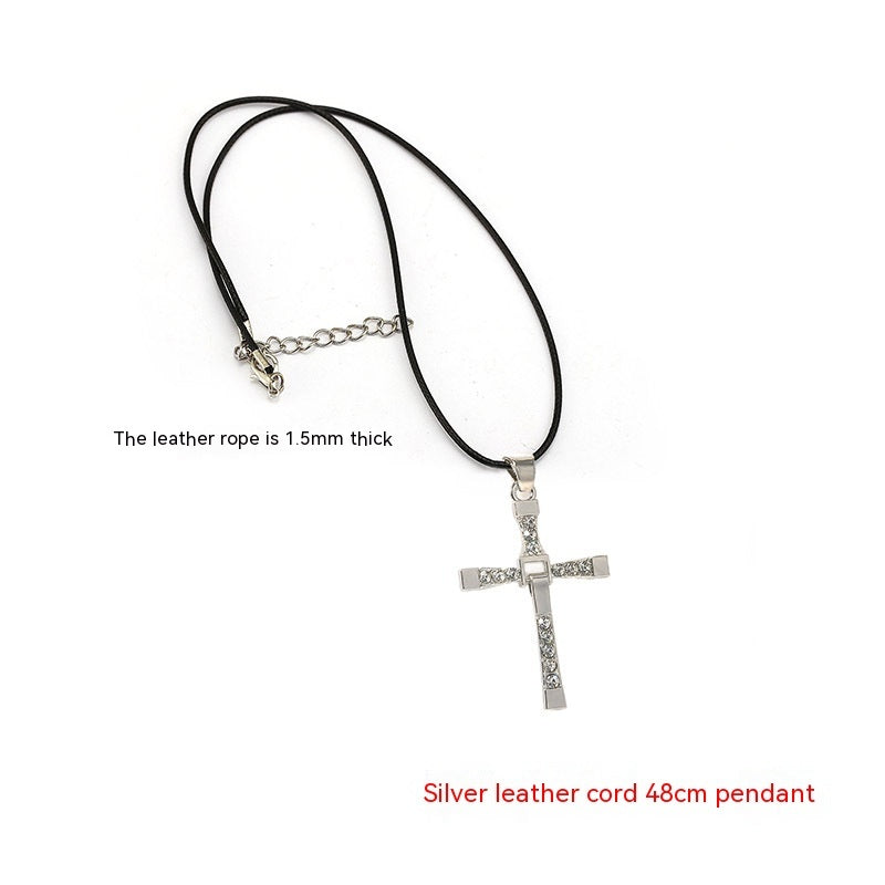 Cross-shape Necklace With Rhinestones For Woman