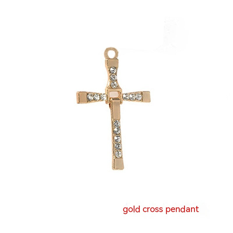 Cross-shape Necklace With Rhinestones For Woman