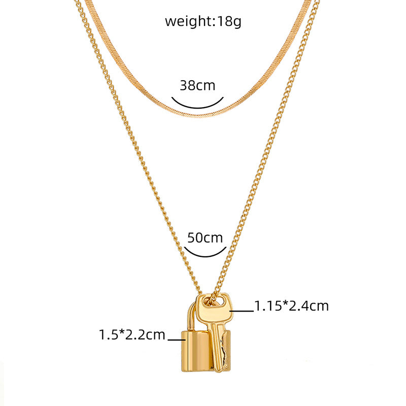 Multi-layer personalized Valentine Lock Necklace