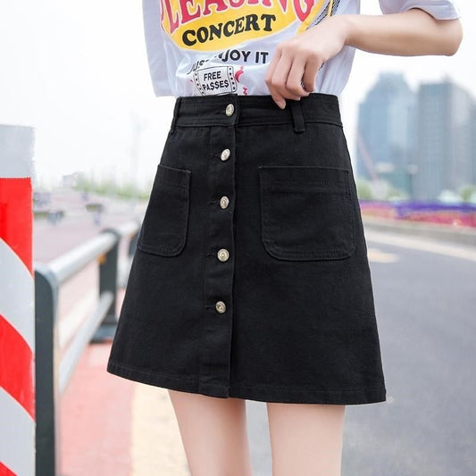 Mid-length Skirt High Waist Slimming