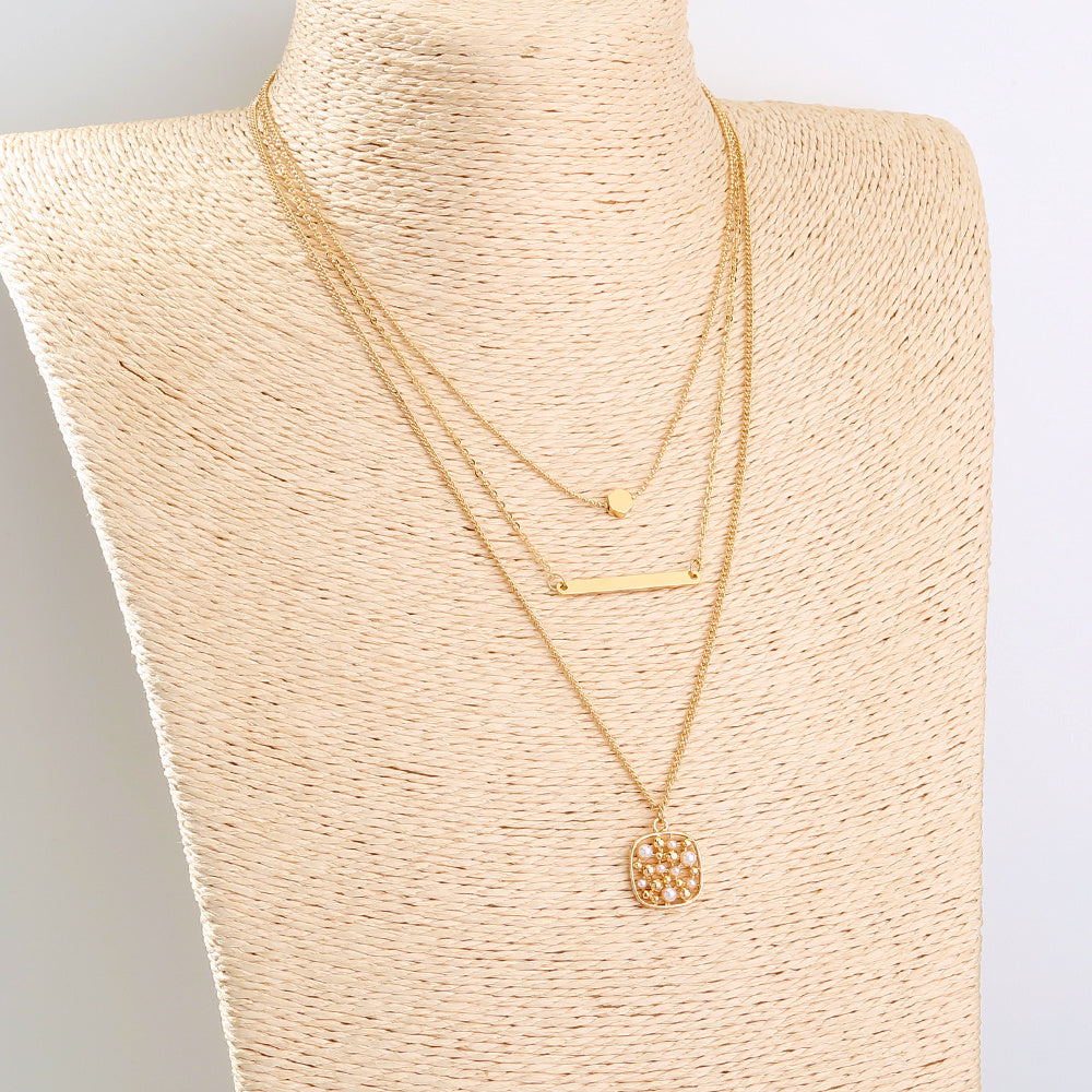 Fashion multi-layer gold necklace