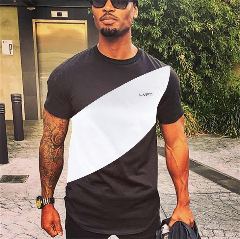 Men's Muscle Workout Round Neck Short Sleeve T-shirt