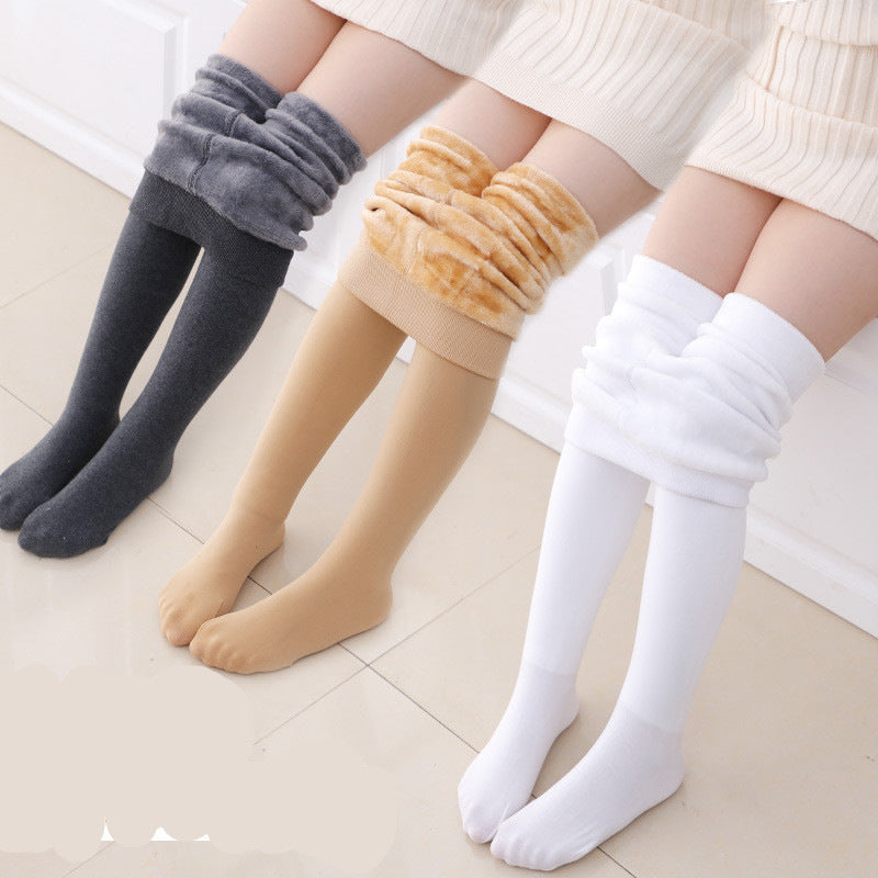 Girls' Pantyhose Thickened With Velvet In Winter