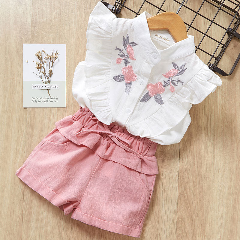 Kids Girls Clothes New Short Sleeve T-Shirt Pants Dress