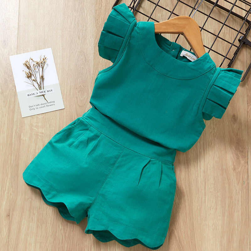 Kids Girls Clothes New Short Sleeve T-Shirt Pants Dress