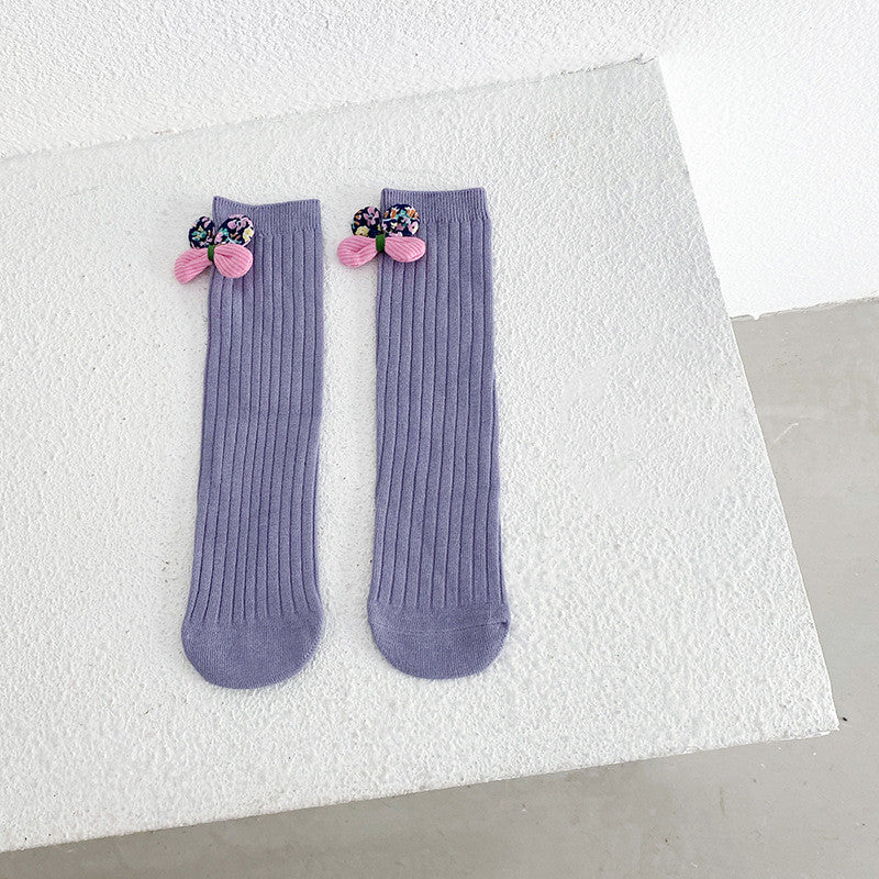 Children's Socks Bowknot Girls Straight Socks