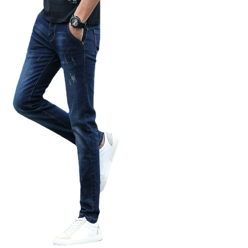 Spring Jeans Male Slim-fitting Ankle-tied