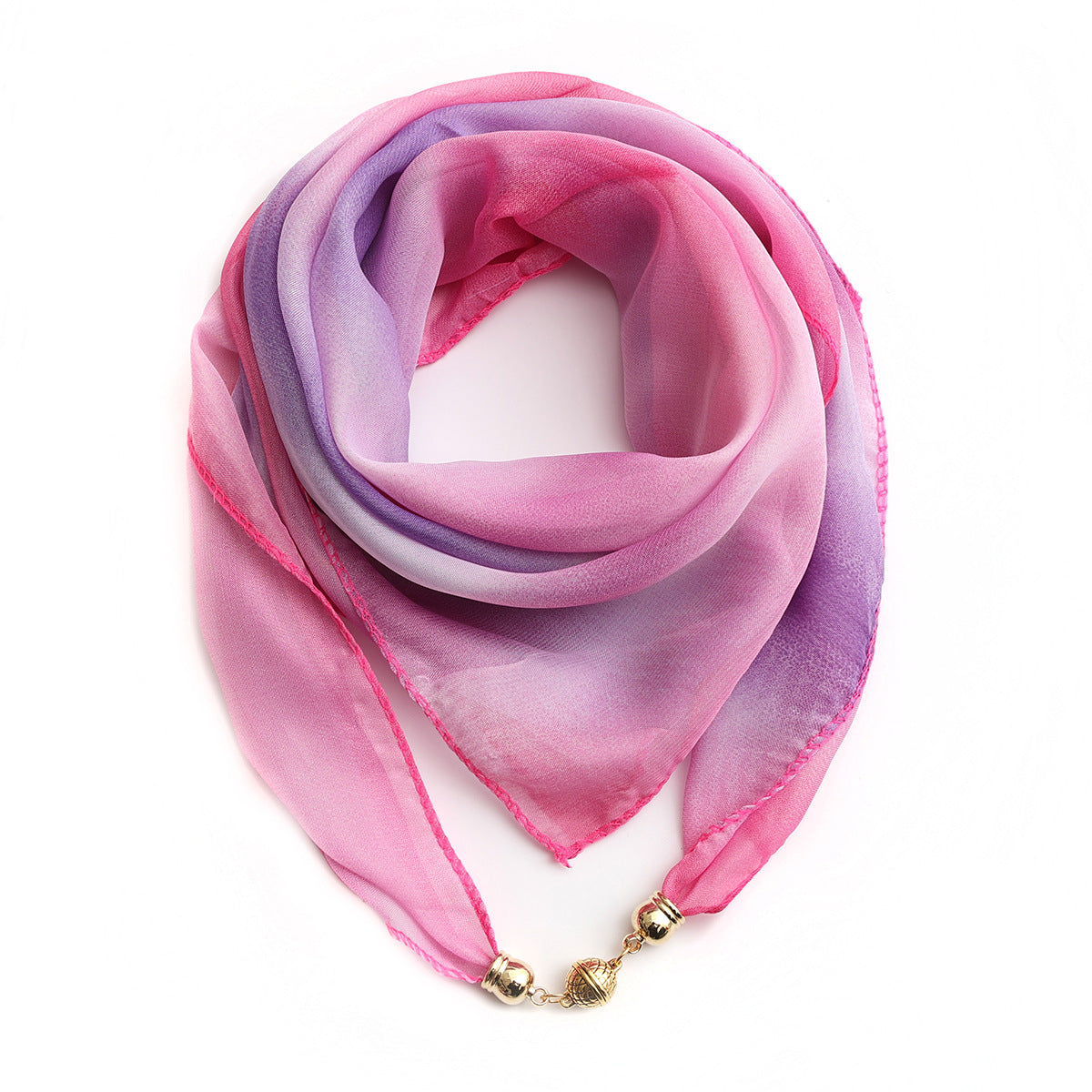 Women's Scarf Golden Ball Floral Chiffon