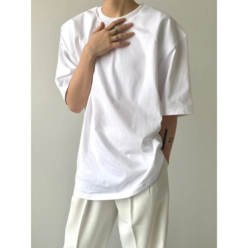 Loose Round Neck White Inner Half Sleeve Bottoming Shirt Top