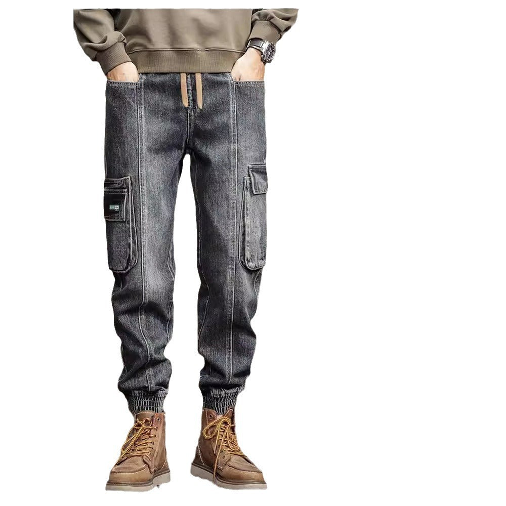 American Retro Ankle-tied Jeans Men