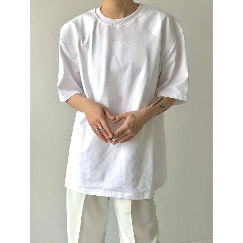 Loose Round Neck White Inner Half Sleeve Bottoming Shirt Top