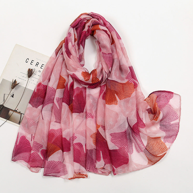 Thin Voile Printed Scarf Fashion