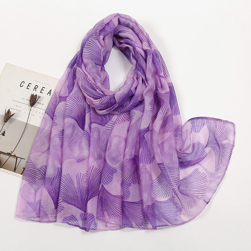 Thin Voile Printed Scarf Fashion