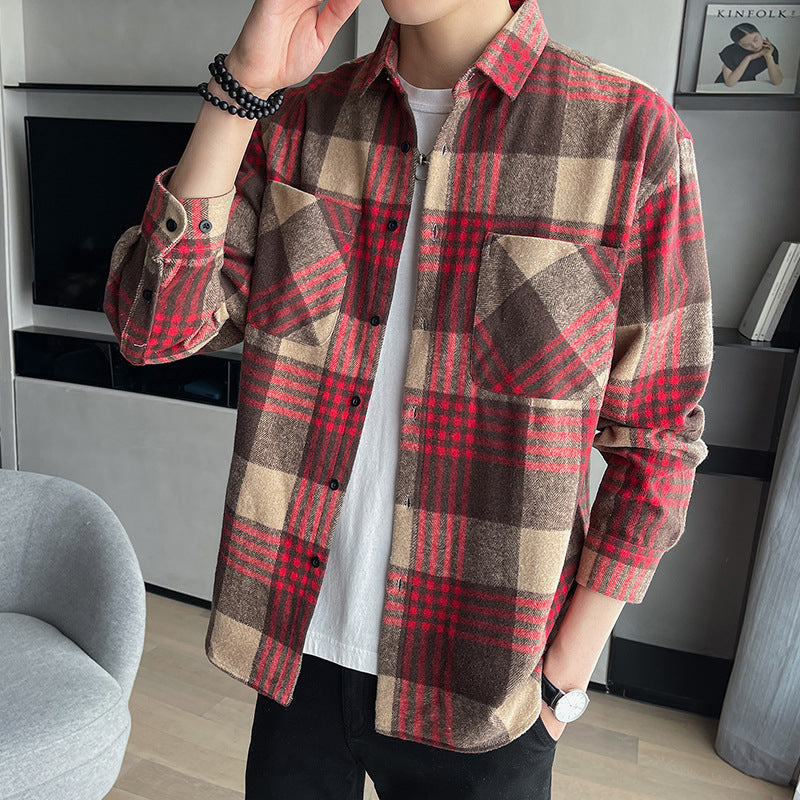 Men's Versatile Casual Loose Brushed Soft Shirt Coat