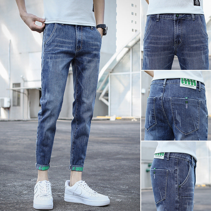 Stretch Ankle Length Casual Pants Men