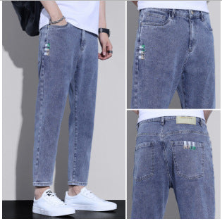 Stretch Ankle Length Casual Pants Men