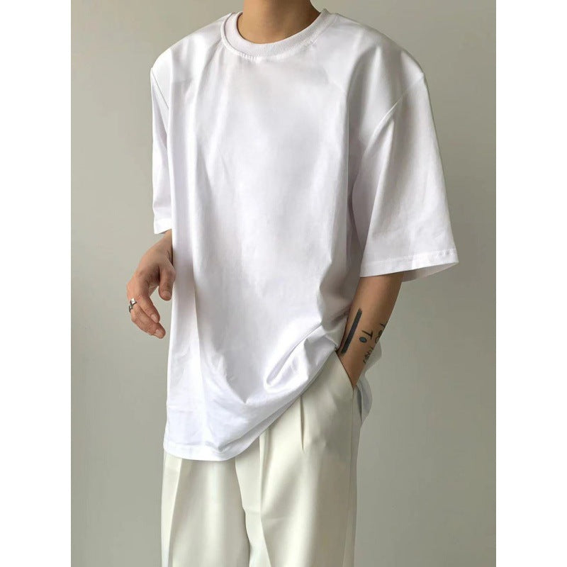 Loose Round Neck White Inner Half Sleeve Bottoming Shirt Top