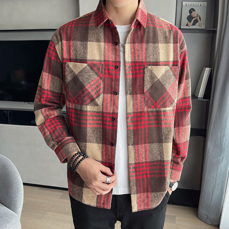 Men's Versatile Casual Loose Brushed Soft Shirt Coat