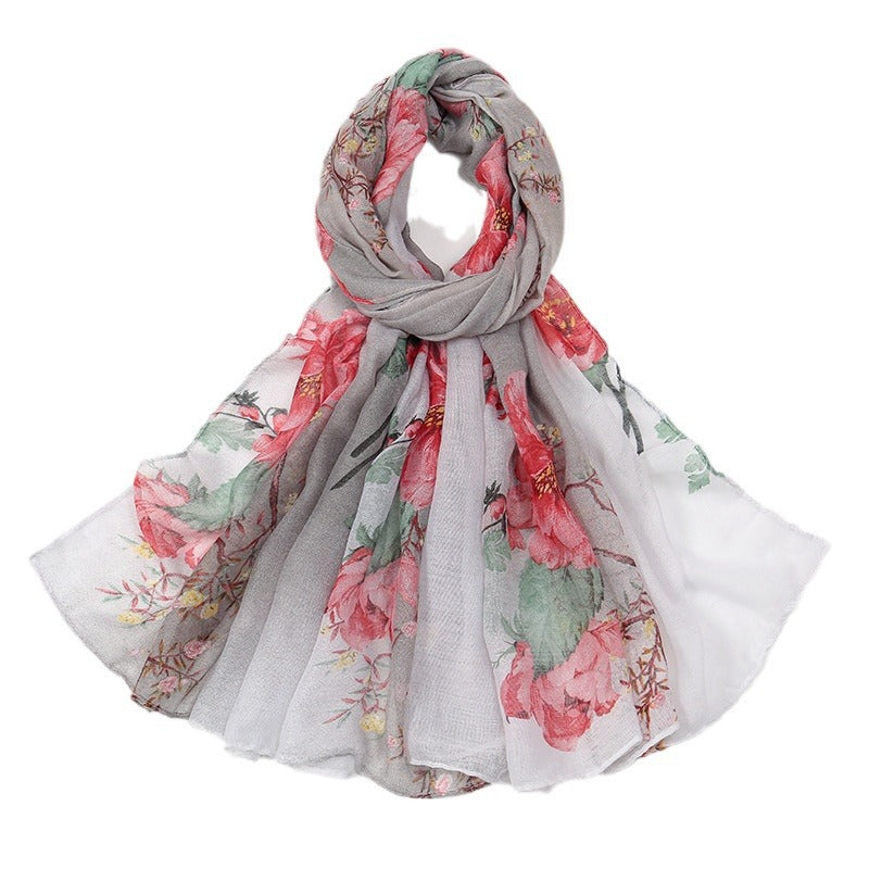 Flower Voile Thin Headcloth Scarf