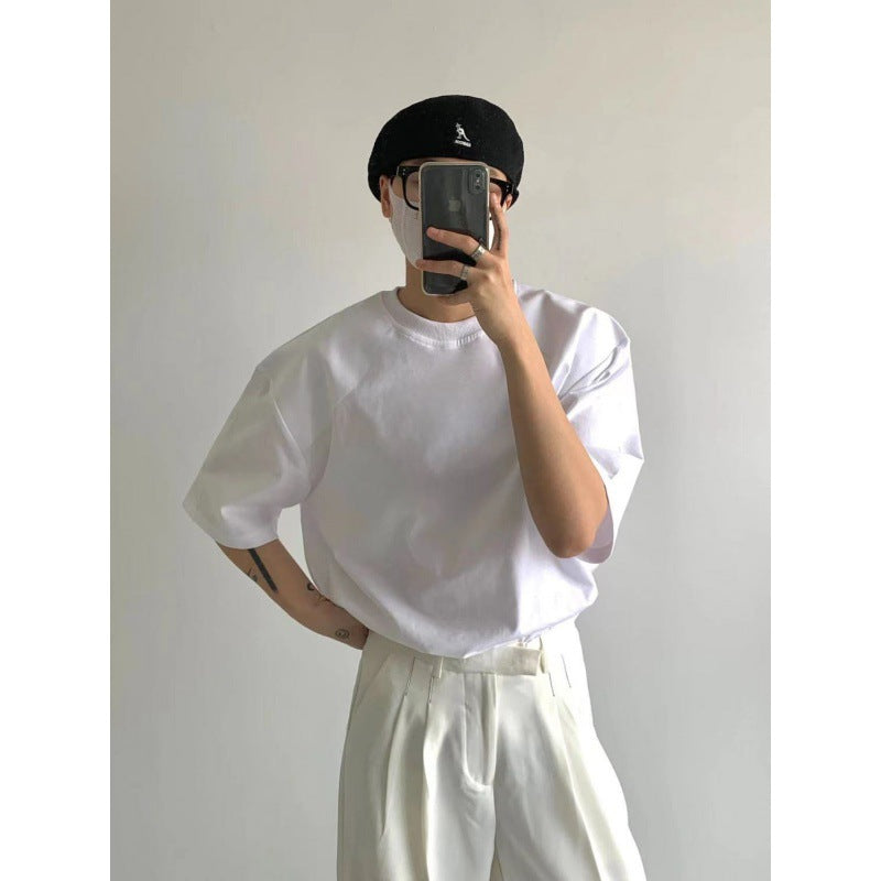 Loose Round Neck White Inner Half Sleeve Bottoming Shirt Top