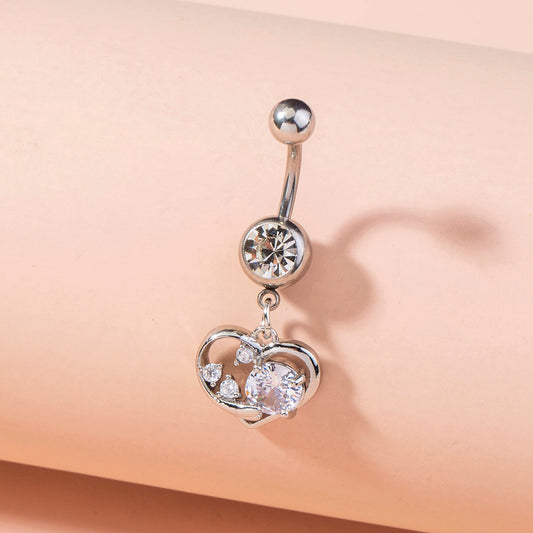 Stainless Steel Heart Navel Nail Body Piercing