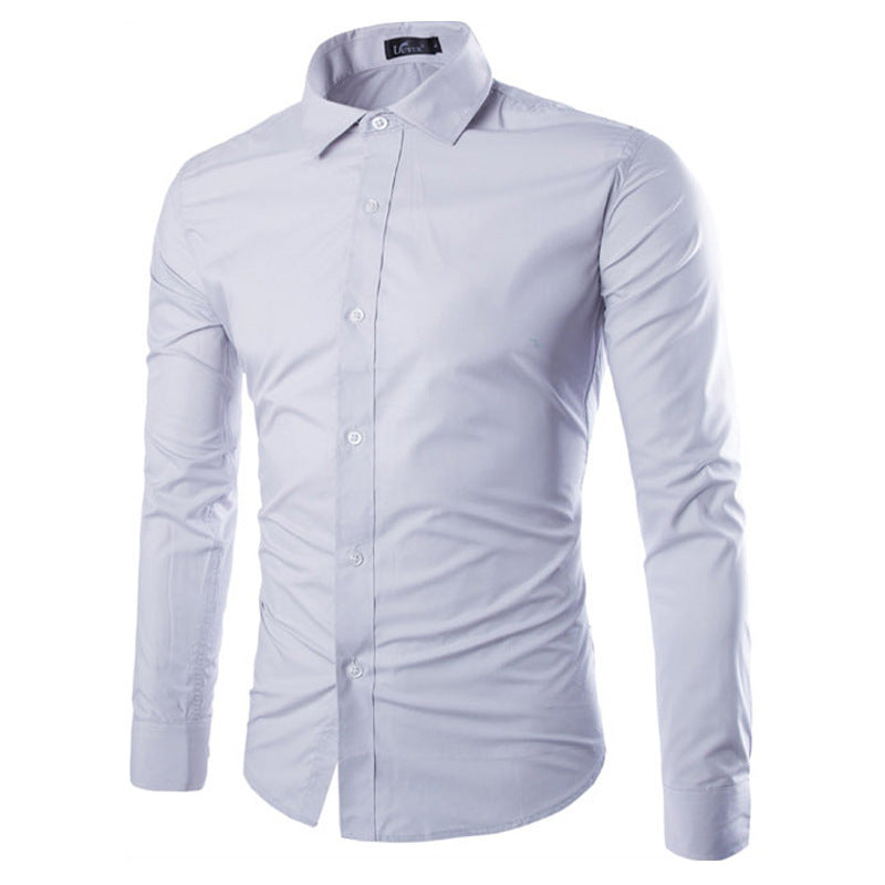 Candy Color Slim Fit Solid Color Casual Long Sleeves Shirt