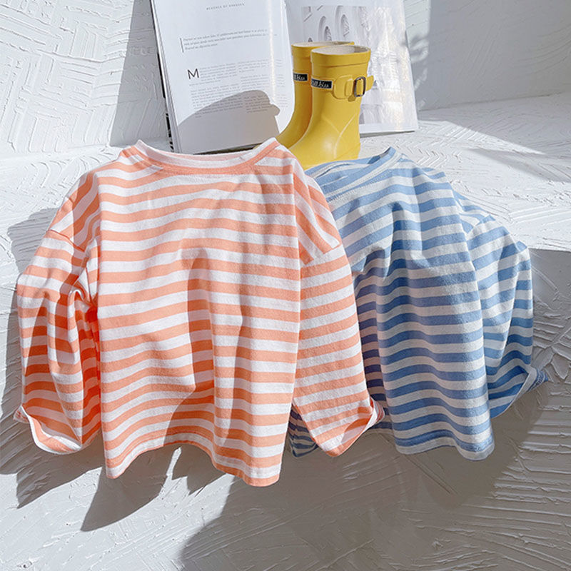 Temperament Striped Bottoming Shirt Tops For Girls