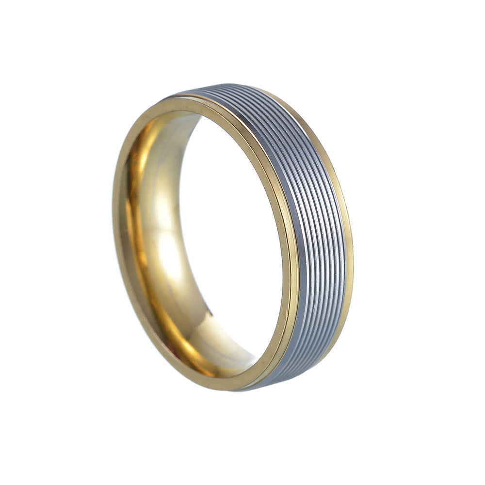 6mm Multicolor Threaded Titanium Steel Ring For Men