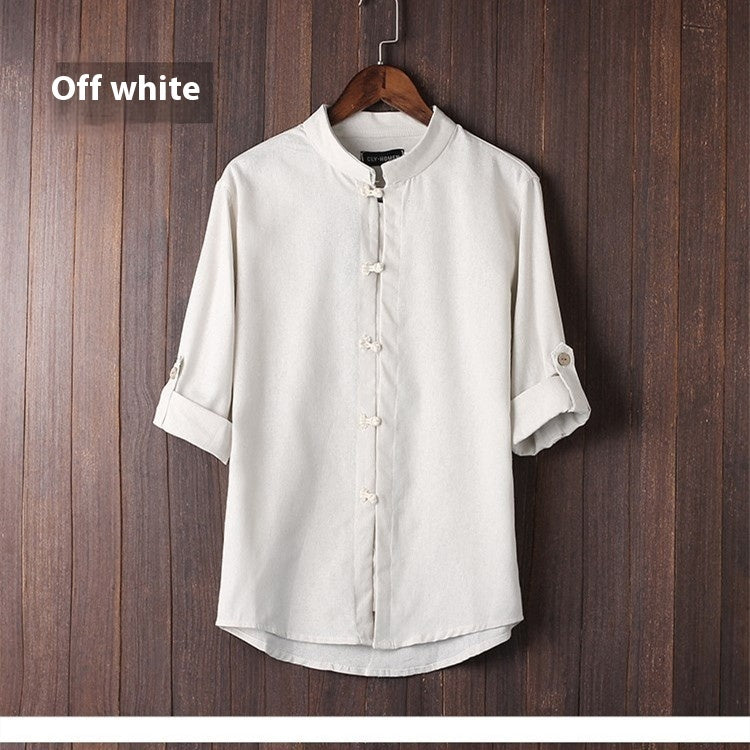 Men's Linen Vintage Plus Size Shirt