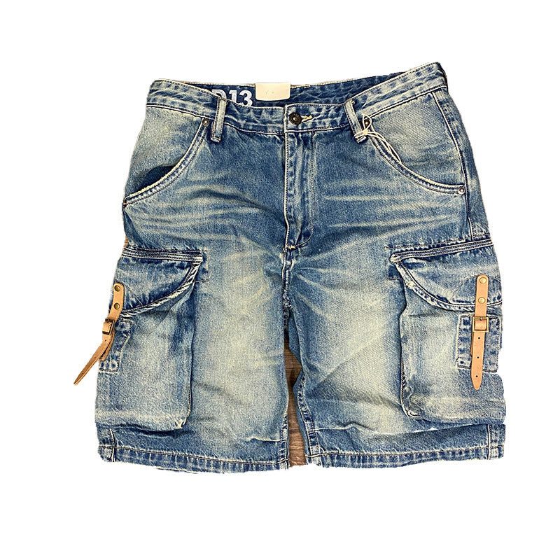 Men's Summer Thin Loose American Washed Denim Shorts