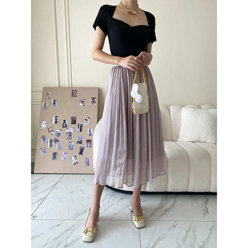 Moonlight Yarn Umbrella Skirt Summer Mid-length Drape Design