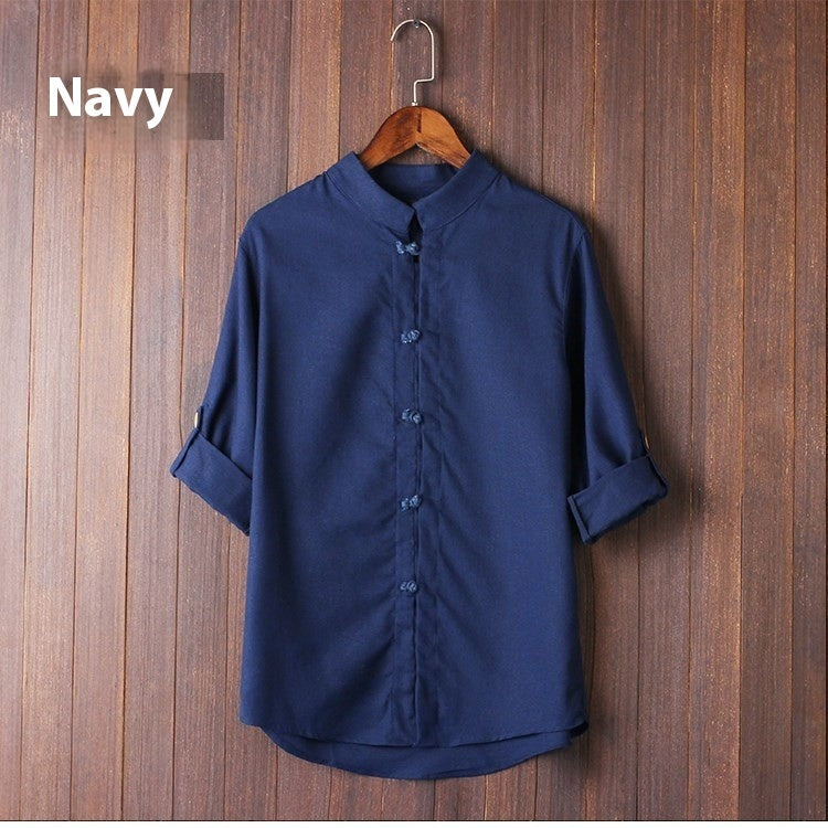 Men's Linen Vintage Plus Size Shirt