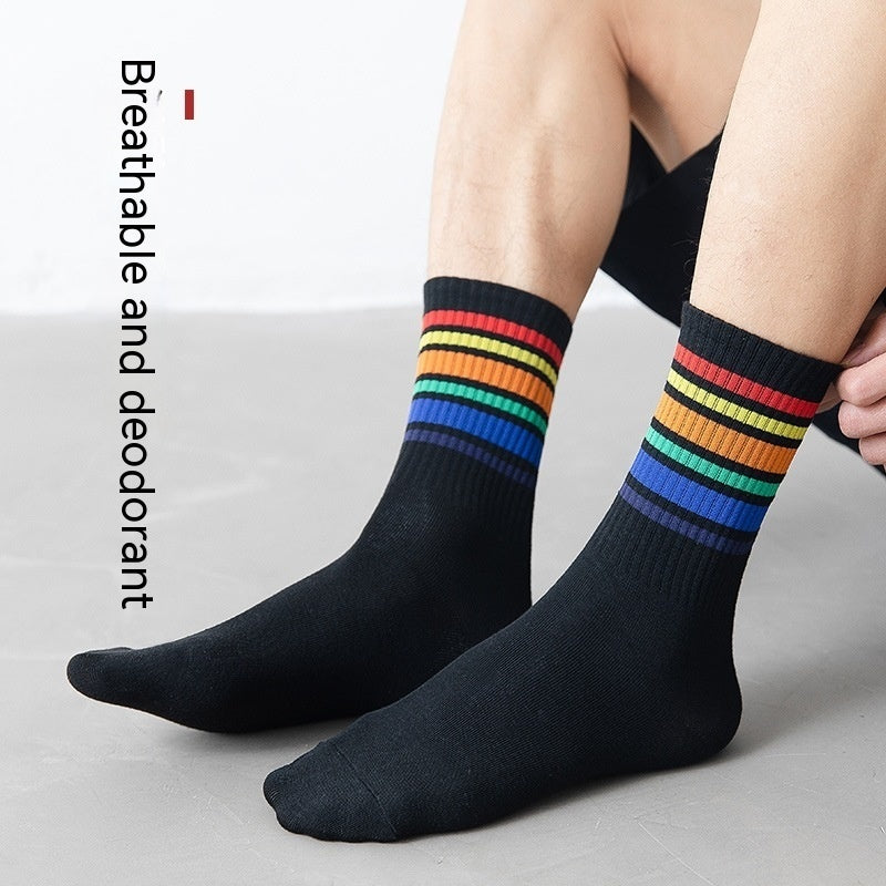 Trendy Pure Cotton Mid-calf Length Socks