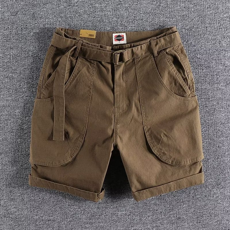 Overalls Men's Thin Loose Multi-bag Casual Shorts