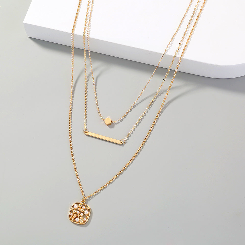 Fashion multi-layer gold necklace