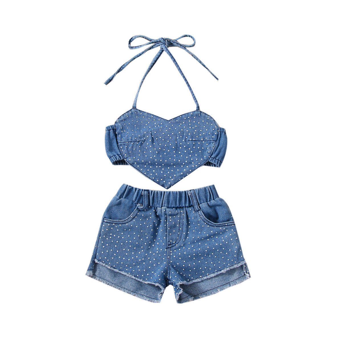 Girls' Tops Denim Shorts Suit