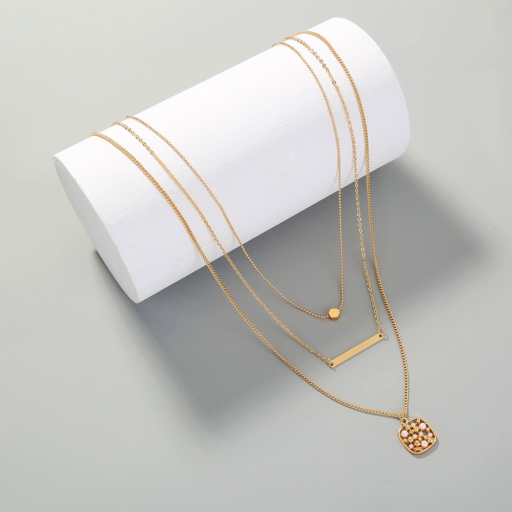 Fashion multi-layer gold necklace