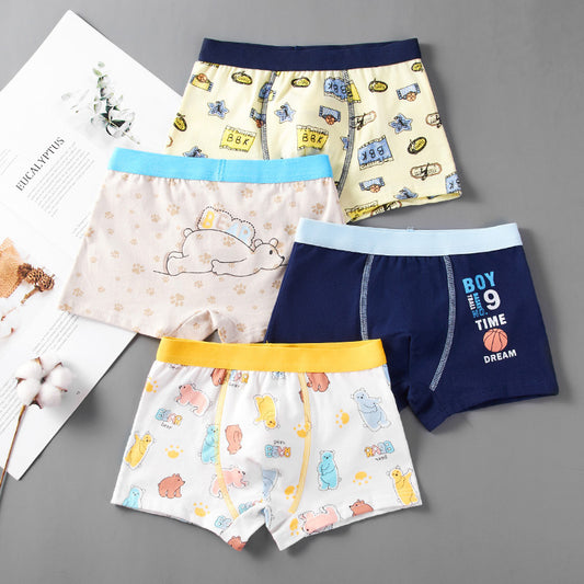 Boys' Flat Corner Fine Shuttle Cotton Underwear