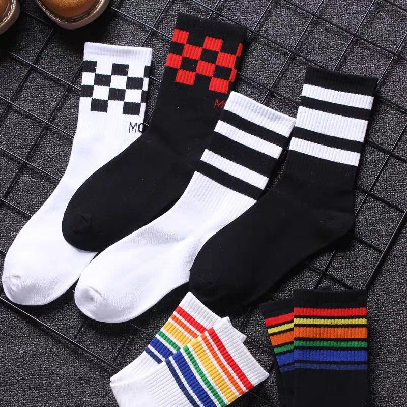 Trendy Pure Cotton Mid-calf Length Socks