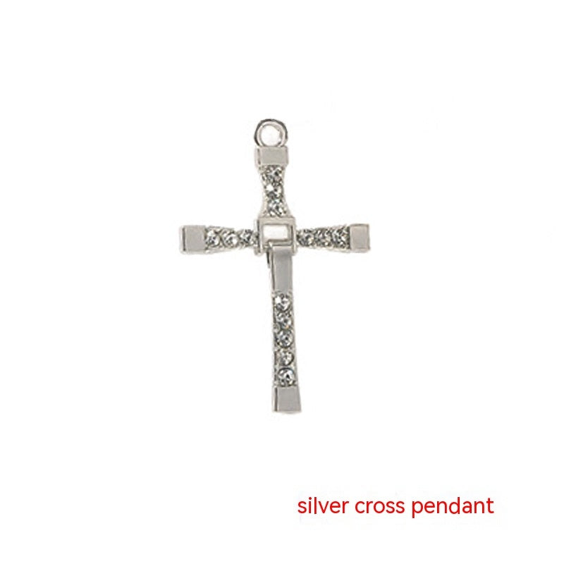 Cross-shape Necklace With Rhinestones For Woman